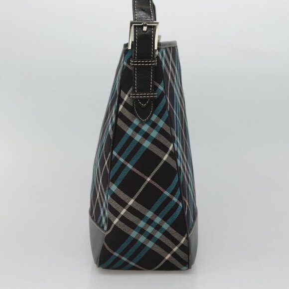 BURBERRY Nova Check Blue Label Shoulder Bag Canvas Blue Silver Auth BD488 - Picture 4 of 15